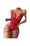 RWRAPS Lingerie Sexy pour Femme Coquine Sexy Robe Pyjama Pyjama Chemise de Nuit érotique Rouge S 