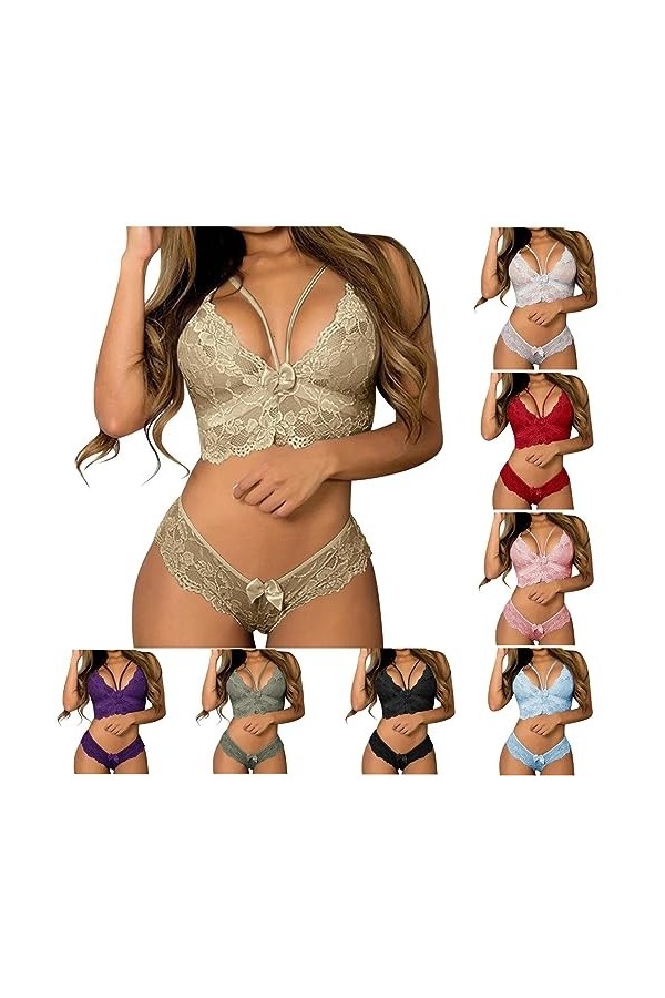 UPOI 2023 Deux Pièces Bralette Plus Lingerie Floral sous-Vêtements Femme Taille Corset Dentelle Soutien-Gorge Femme Plus Tail