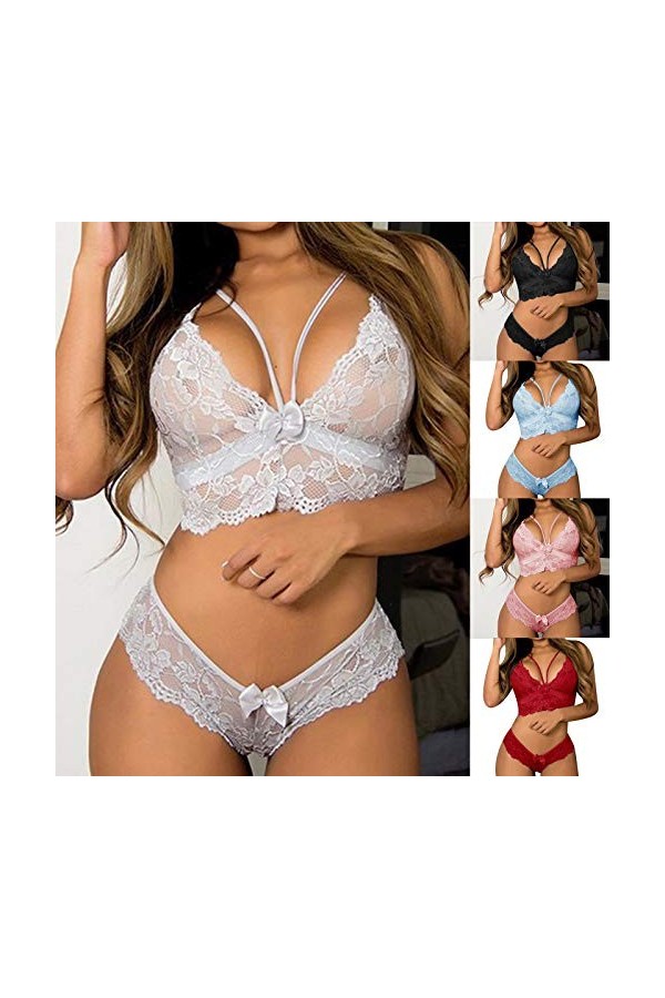 UPOI 2023 Deux Pièces Bralette Plus Lingerie Floral sous-Vêtements Femme Taille Corset Dentelle Soutien-Gorge Femme Plus Tail