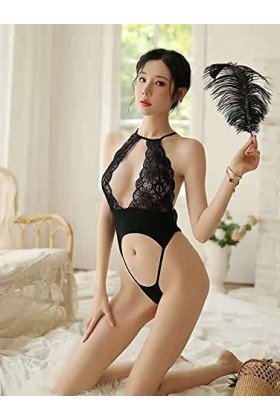 Sexy Open File Sexy Lingerie Maillot de Bain Une pièce Bikini à Travers la Tentation de Dentelle Creuse extérieure serrée A 