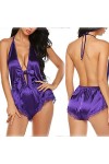 Ensemble de Lingerie Sexy, Lingerie Sexy Femme Soie Dentelle vêtements de Nuit Porno Chemise de Nuit Fille Sexy Mode Dentelle