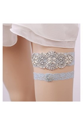 BAtlam Robe de Demoiselle dhonneur en Dentelle Extensible avec Porte-Jarretelles de Mariage Couleur : Beige, Taille : Taill