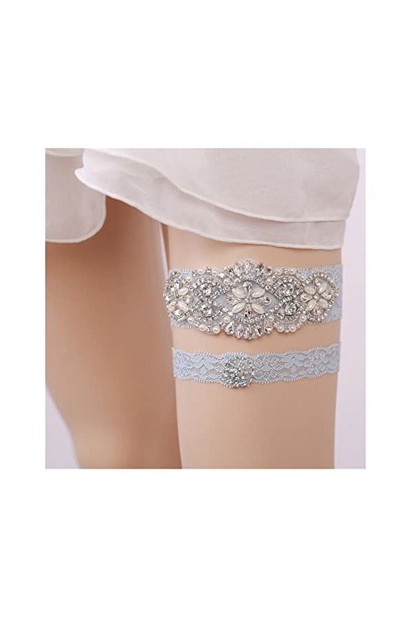 BAtlam Robe de Demoiselle dhonneur en Dentelle Extensible avec Porte-Jarretelles de Mariage Couleur : Beige, Taille : Taill