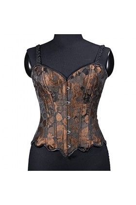 Montecarduo Sexy Sunflower Oil Paiting Floral Broderie Overbust Corset Simple Élégant Bustier Sexy Plus Bustier Top Halloween