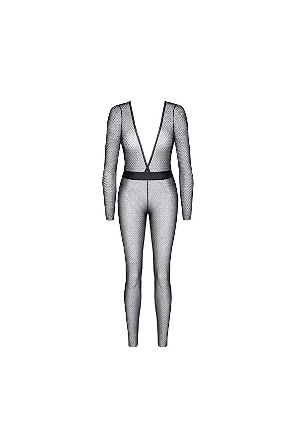 Demoniq Combinaison longue transparente, noir/argent, M