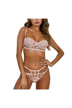 RWRAPS sous-vêtements Sexy pour Femme, Chemises de Nuit, sous-vêtements Sexy pour Femme, String, Bandage, Broderie, Ensemble 