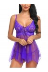 RWRAPS Lingerie Sexy pour Femme Grande Taille, Chemise de Nuit érotique Sexy Fendue sur Le Devant Rouge 4X 