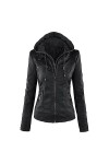 Fjnbbiot Vestes En Faux Cuir Pour Femmes, Manteaux Dautomne Et Dhiver, Vêtements De Moto En Cuir PU Auburn M