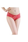Bringbring Femmes Culottes Sexy Creux Rose Transparent Hot Cross Strap Briefs