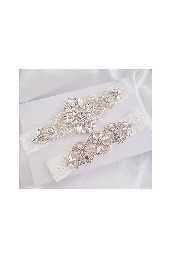 BAtlam Robe de Demoiselle dhonneur en Dentelle Extensible avec Porte-Jarretelles de Mariage Couleur : Beige, Taille : Taill