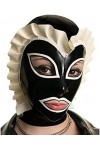 Capuche De Masque En Caoutchouc Latex Avec Garniture En Dentelle Et Fermeture À Glissière Arrière Faite À La Main Pour Cospla
