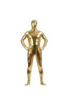 Combinaison en cuir pour hommes Latex métallisé Look humide Catsuit Long Full Cover Body Justaucorps Shiny Zipper Clubwear Le