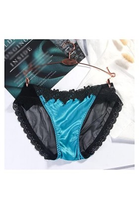 GPPZM Culotte en Dentelle satinée Brillante Lingerie Femme Taille Basse Culotte Transparente Transparente sous-vêtement Culot