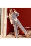 Chemises De Nuit Bas De Pyjama Pyjama En Velours Corail Velours Corail Simple Service Décontracté Clair Épais Et Chaleureux À