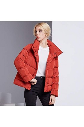 nouler Duvet De Canard De Qualité pour Femmes dautomne Dames Épais Doudoune Veste Chaude,Rouge,S