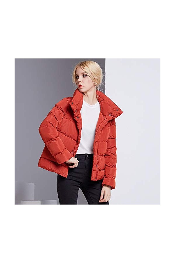 nouler Duvet De Canard De Qualité pour Femmes dautomne Dames Épais Doudoune Veste Chaude,Rouge,S