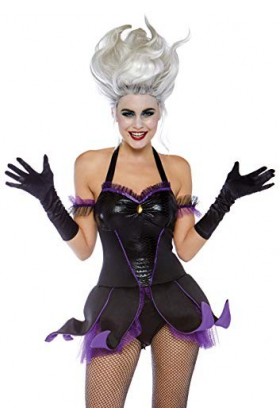 Leg Avenue Sea Witch Panamas, Noir Black, Purple , Taille Fabricant: SmallUk 6-8 Femme