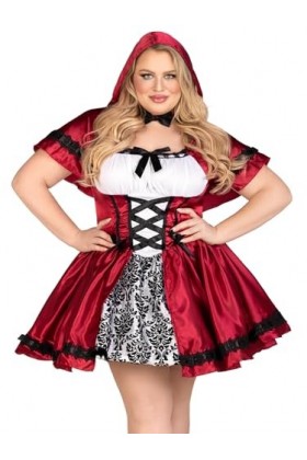 Leg Avenue Gothic Red Riding Hood Adult Sized Costumes, Rouge/Blanc, 1X-2X pour Femmes