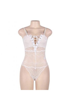 Charmante Lingerie Sexy Couleur Unie Motif Creux Corps Complet Sexy Bas Résille Chemise De Nuit Clubwear Jupe Transparente Ma