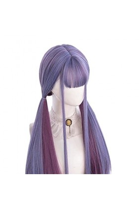 DUNEL Wig For Women Ombre Purple Long Straight Hair With Bangs Party Costume Cosplay Wig for Women Perfect for Daily