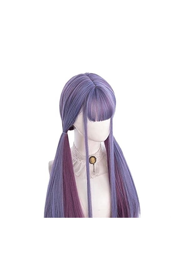 DUNEL Wig For Women Ombre Purple Long Straight Hair With Bangs Party Costume Cosplay Wig for Women Perfect for Daily