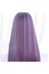 DUNEL Wig For Women Ombre Purple Long Straight Hair With Bangs Party Costume Cosplay Wig for Women Perfect for Daily