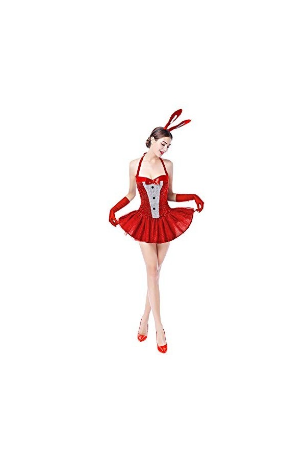 Costumes de lapin dHalloween pour femme Sexy Roleplay Bunny Babydoll Cosplay Tuxedo Lingerie Playsuit Set Carnaval Cosplay D