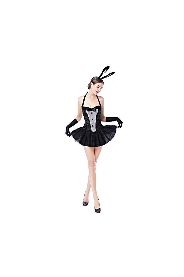 Costumes de lapin dHalloween pour femme Sexy Roleplay Bunny Babydoll Cosplay Tuxedo Lingerie Playsuit Set Carnaval Cosplay D