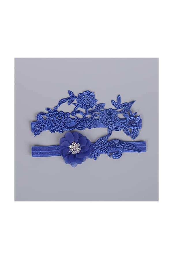 Jarretières de mariage Dentelle Bleu Floral Sexy Jarretières 2pcs ensemble pour les Femmes Mariée Cuisse Anneau Jarretière de