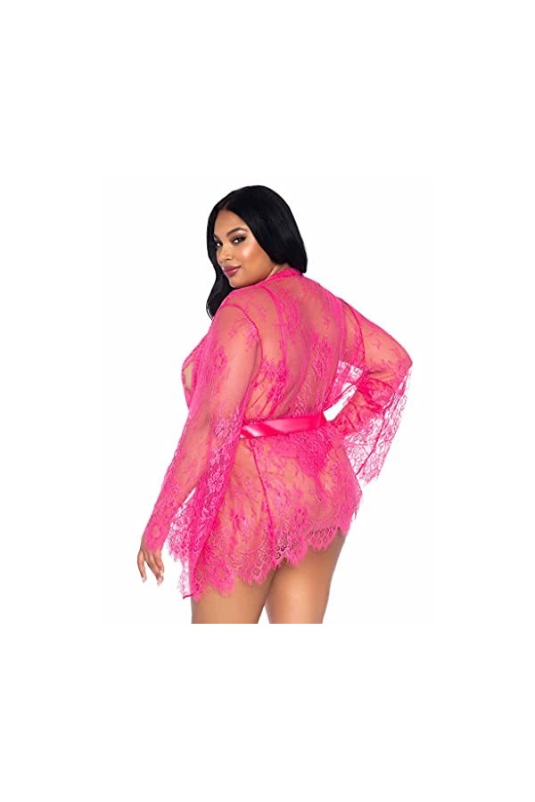 Leg Avenue Body en Dentelle Florale Peignoir en Dentelle Assortie/Ceinture en Satin 1 Unité