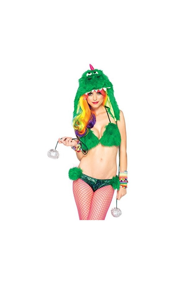 Leg Avenue Costume 3-Pièces Party Dino Vert Medium