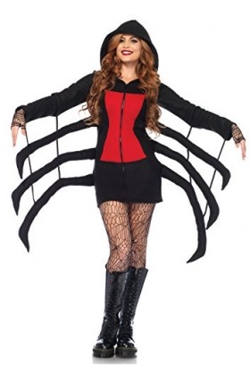 LEG AVENUE 85558 Cozy Spider Costume de carnaval pour femme Noir/rouge Taille M
