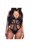 RWRAPS Maillot de Bain Une pièce Transparent en Maille pour Femme, Lingerie Sexy, Coquine, Sexy, Dos Ouvert, Lingerie érotiqu