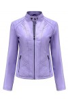 Fjnbbiot Vestes Et Manteaux En Cuir Pour Femmes Printemps Automne À Manches Longues Mode Vestes De Moto De Base Streetwear Vê