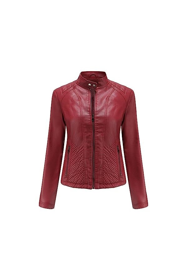 Fjnbbiot Vestes Et Manteaux En Cuir Pour Femmes Printemps Automne À Manches Longues Mode Vestes De Moto De Base Streetwear Vê