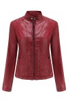 Fjnbbiot Vestes Et Manteaux En Cuir Pour Femmes Printemps Automne À Manches Longues Mode Vestes De Moto De Base Streetwear Vê