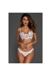 RWRAPS Combinaison Sexy en Dentelle Transparente à Trois Points avec Bretelles Sexy Blanc S Blanc S Blanc M 