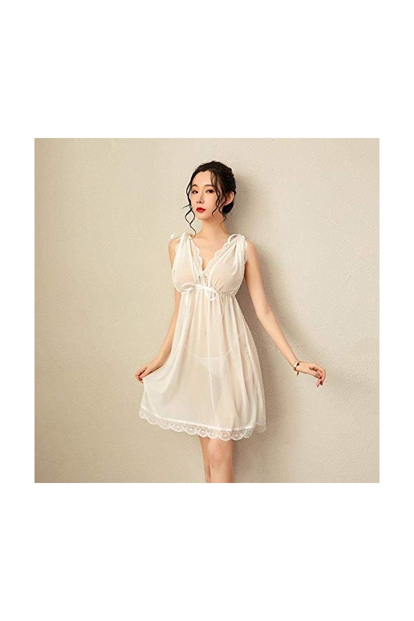 Bustiers et Corsets pour Femmes Lingerie Grande Taille Pyjama Maison Sexy Femme Chemise de Nuit Perspective en Maille Transpa