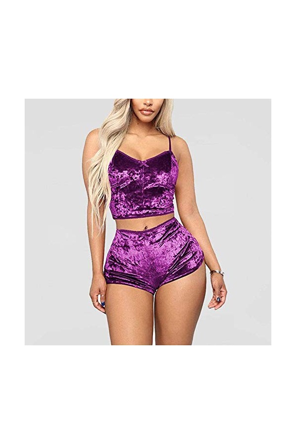 RWRAPS Vêtements pour Femmes Lingerie Sexy Nouvel Ensemble de Soutien-Gorge Pyjama Deux pièces Sexy Bourgogne 3XL Vert M 