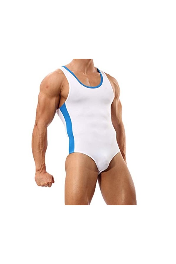 BODHIS Mens Wrestling Singlet Justaucorps String 1 Pièce Combinaison Slip Maillots de Bain Maillot de Bain Dancewear sous-Vêt