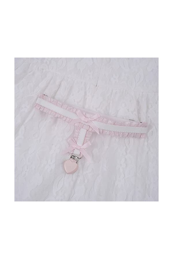 Femmes Coeur Sexy Élastique Cuisse Anneau Accessoires Dentelle Jambe Jarretelles Chaussettes Clip Arc Jarretière Color : B, 