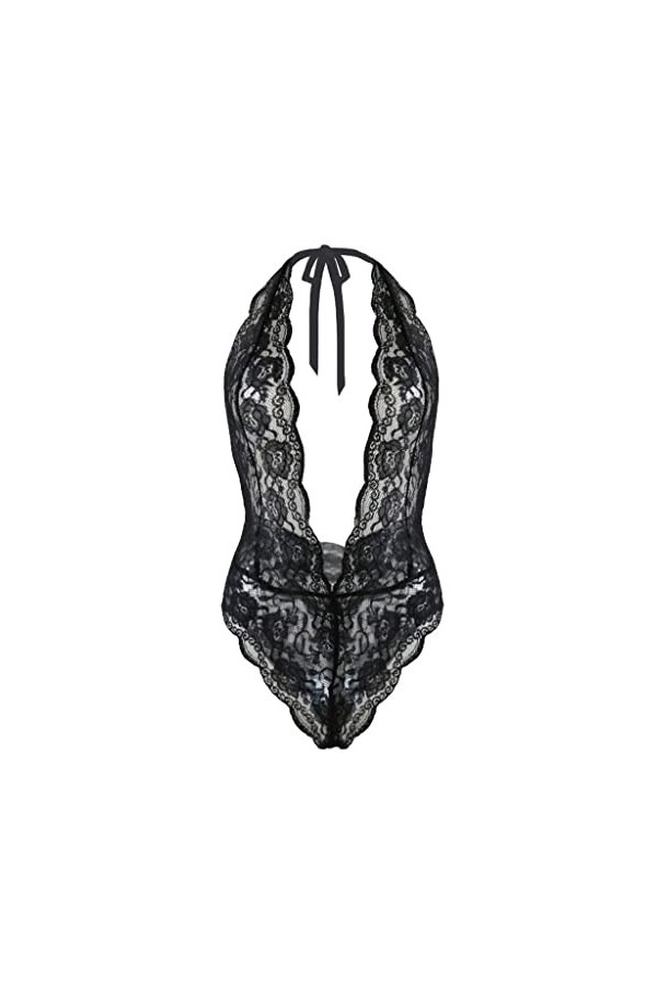 Body One Piece Body Noir Sexy Femmes Floral Lace Sexy Costume Plus Size Color : A, Size : S Code