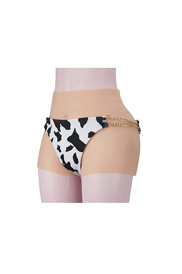 DUEVEL Culotte en Silicone RéAliste Boxer Sissy Culotte Lifter Les Fesses Culotte De ContrôLe pour Transgenre Drag Queen,Jaun