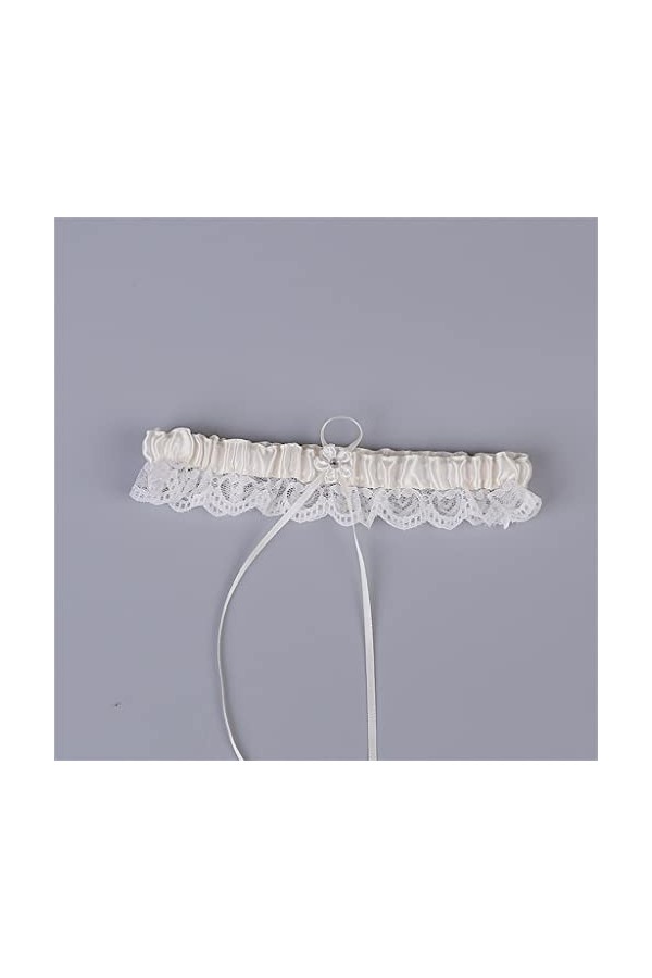 ZLXDP White Bow Wedding Garter Bell Sexy Garter Belt Feme Feme Feme Cigh Ring Ring Bridal Garter Garter Belt