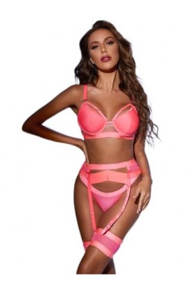 Lingerie Sexy pour Femme, Lingerie tentante Sexy, Pyjama Demi-Jarretelles en Maille, sous-vêtements Sexy, Ensemble Trois pièc