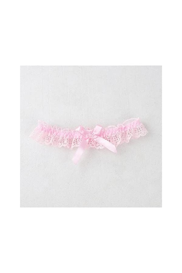 Anneaux de jambe avec nœud pour femme - Lingerie sexy en dentelle - Jarretière florale - Jarretière de cuisse couleur : viol