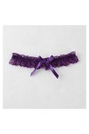 Anneaux de jambe avec nœud pour femme - Lingerie sexy en dentelle - Jarretière florale - Jarretière de cuisse couleur : viol