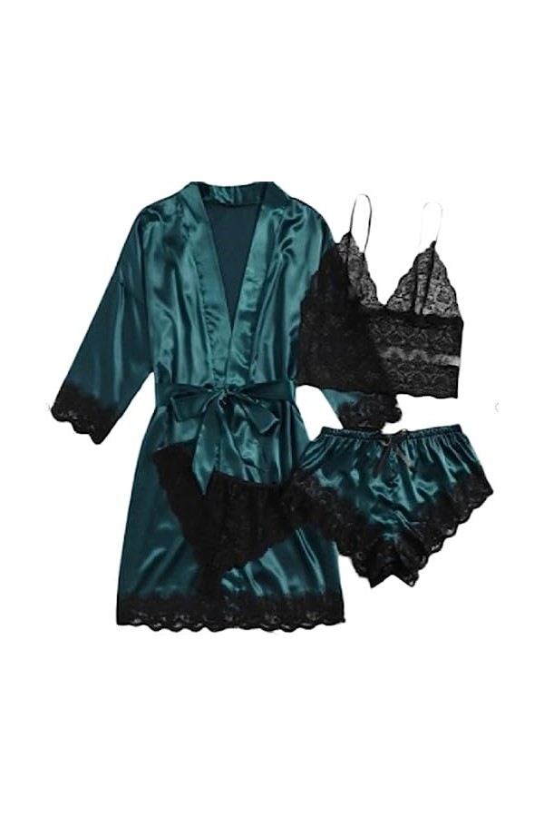 Lingerie Sexy pour Femmes, Ensemble Pyjama érotique en Dentelle, vêtements de détente, Ensemble de Bretelles de Lingerie Sexy