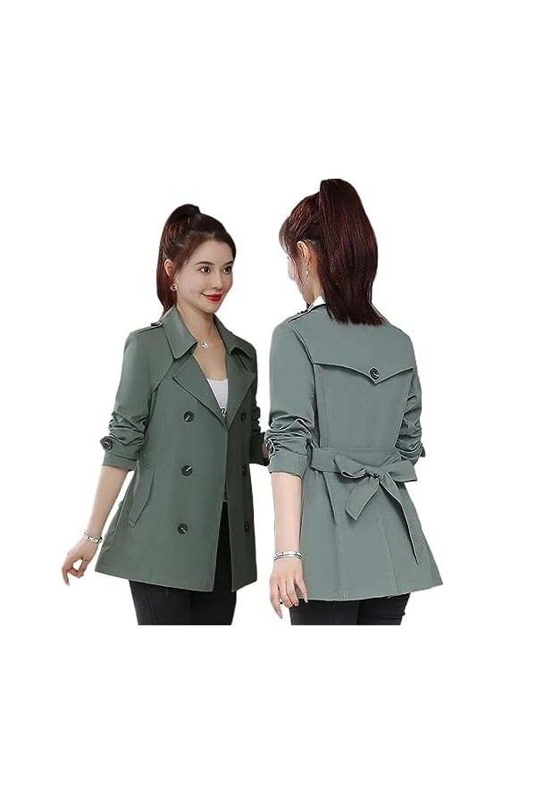 JYHBHMZG Printemps Automne Trench Femme Coréen Double Poitrine Mi-Longueur Femmes Trench Coat Manteau Coupe-vent Vêtements d