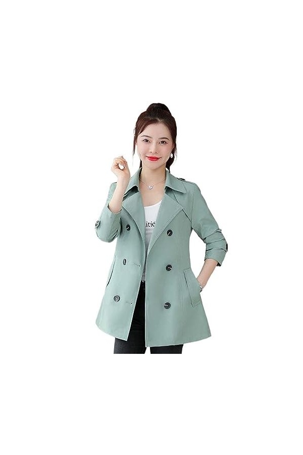 JYHBHMZG Printemps Automne Trench Femme Coréen Double Poitrine Mi-Longueur Femmes Trench Coat Manteau Coupe-vent Vêtements d